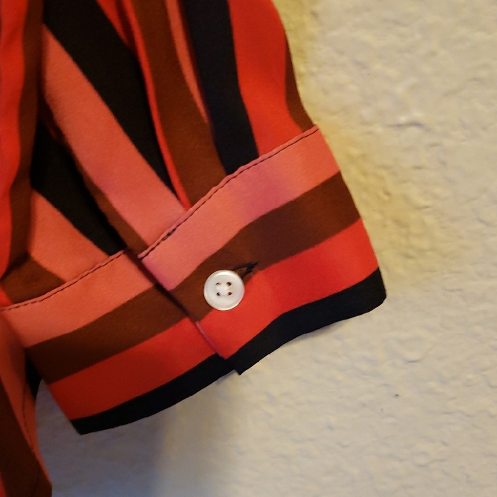 Ann Taylor Red and Black Striped Blouse - Picture 9 of 9